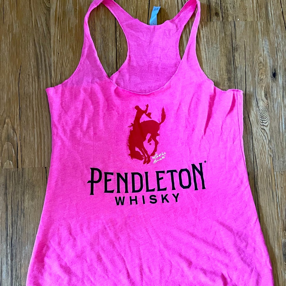 Next Level Apparel Pendleton Whisky hot pink tank top size S